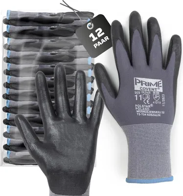 Immagine prodotto di Set di 12 guanti da lavoro Covent PRIME per uomo, taglia 11 – guanti da montaggio EN388 4121X – guanti protettivi per l'edilizia, l'industria automobilistica