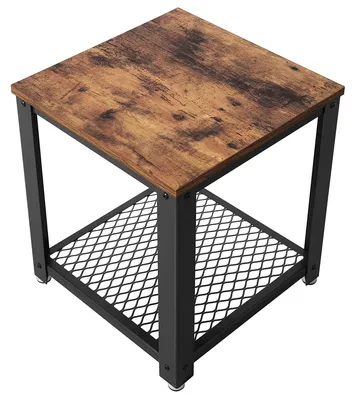 Image de Table basse industrielle en bois rustique et métal