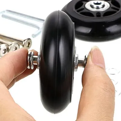Produktbild von 2 Ersatzrollen für Koffer, Reparatur von Kugellagern, 70 x 24 mm, Schwarz