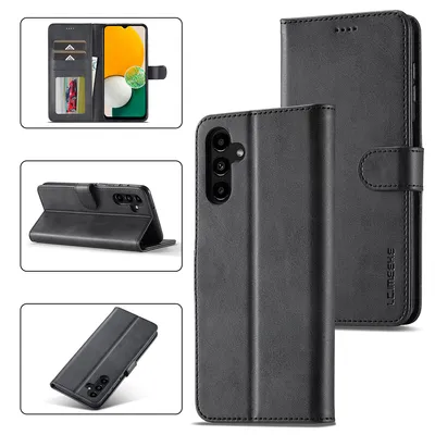 Obrázek produktu pro Pouzdro pro Samsung Galaxy A24 4G, kožené flipové pouzdro s magnetickým uzávěrem a stojánkem, ochranné pouzdro černé