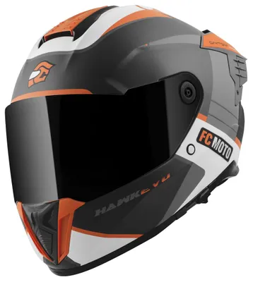 Produktbild von FC-Moto Hawk EVO-X Helm, schwarz matt/weiß/orange, L