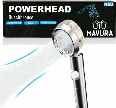 Produktbild von POWERHEAD Premium Duschkopf Duschbrause Handbrause wassersparend Das Original