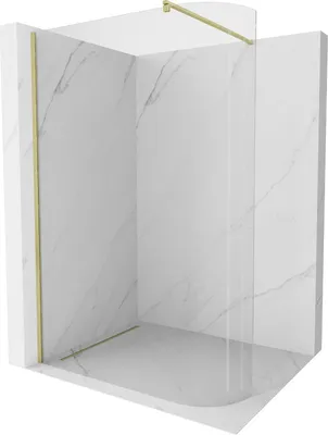 Obrázek produktu pro Mexen Kioto sprchová stěna zaoblená Walk-in 150 x 200 cm, transparentní 8 mm, zlatá kartáčovaná - 800-150-101-55-06