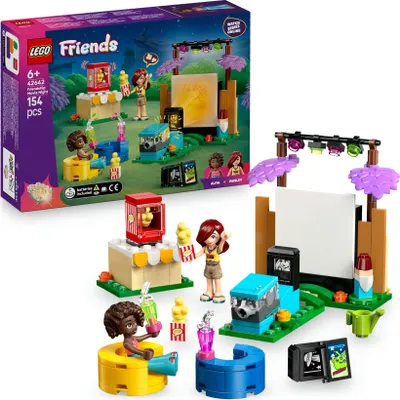 Produktbild von LEGO Friends Filmabend mit Freunden - Spielzeug für Mädchen ab 6 Jahren - inkl. 2 Mini-Puppen, Leinwand und Leuchtstein-Projektor - Kreatives Bauset - 42642
