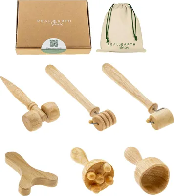 Productafbeelding van Houten massage set voor het gezicht, 6 stuks. Houten massage set