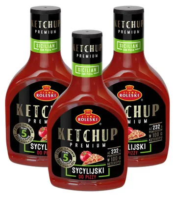 Produktbild von Roleski Ketchup sizilianisch 3x 465g - Premium Tomatenketchup für Pizza