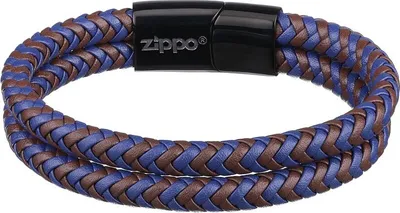 Produktbild von ZIPPO - Braided Leather Bracelet Armband - Geflochtenes Lederarmband - 20cm Lederarmband Hochglanz-Schiebeschließe 2007162