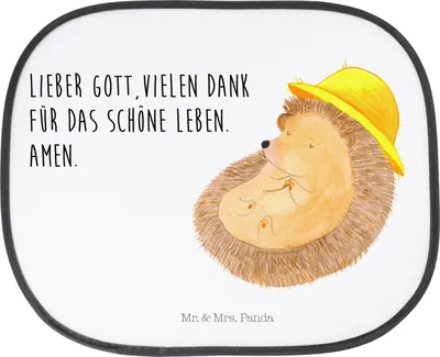 Produktbild von Mr. & Mrs. Panda Auto Sonnenschutz Igel Beten - Weiß - Geschenk, hitzeschutz, Sonnenblende, Genießen, Gott, Autoscheibe, Lustige Sprüche, Sonnenhut, Amen, Seitenscheibe