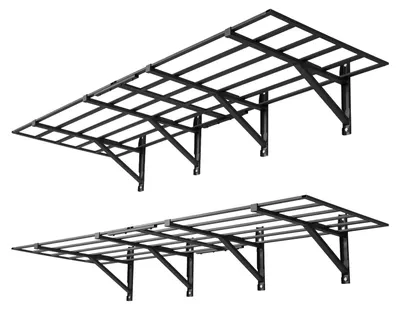Zdjęcie produktu dla Zestaw 2 regałów garażowych – metalowy regał ścienny – nośność 362 kg na półkę – 183,2 x 63,5 x 30,5 cm – uchwyt na narzędzia do warsztatu – regał do przechowywania w garażu i piwnicy
