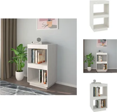 Obrázek produktu pro vidaXL Knihovna bílá 40x35x71 cm z masivního borovicového dřeva - Knihovny a regály