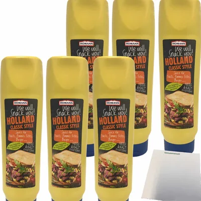 Produktbild von Homann Snack Sauce Holland Classic Style 6er Pack (6x875ml) + usy Block