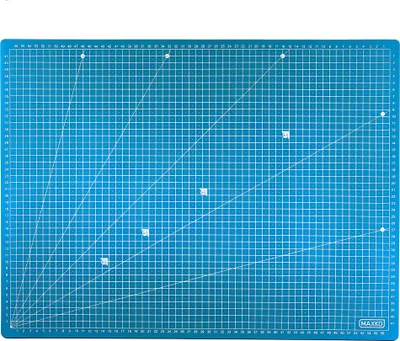 Produktbild von Schneidematte A1 (90 x 60 cm), blau, Bastelunterlage schnittfest, selbstheilend, beidseitig bedruckt, metrische Einteilung - Schneideunterlage,