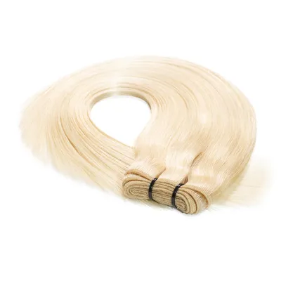 Image de hair2heart premium human hair wands for sewing extensions straight - 60cm 100g 9/0 light blonde