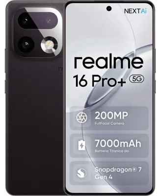 Zdjęcie produktu dla realme 16 Pro+, 17,3 cm (6.8"), 1280 x 2800 px, 12 GB, 512 GB, 200 MP, Szary
