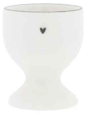 Produktbild von Eierbecher Heart weiß mit schwarzem Herz H. 6cm D. 5cm Bastion Collections