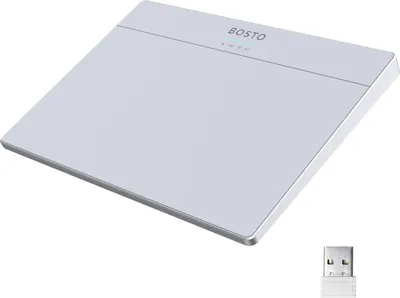 Produktbild von BOSTO T02 Touchpad, Kabelgebunden & Kabellos (2.4G/BT/USB), Ultradünn, Glasoberfläche, Multi-Touch, Kompatibel mit Mac & PC