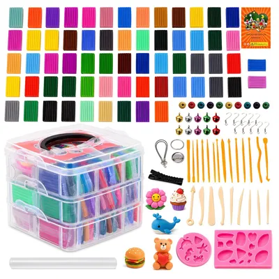 Immagine prodotto di SolidKeus - Set di argilla polimerica con 70 colori e 23 strumenti