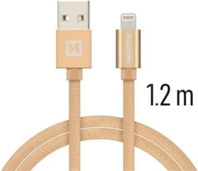 Produktbild von Swissten Textile Fast Charge 3A Lightning Daten- und Ladekabel 1,2 m