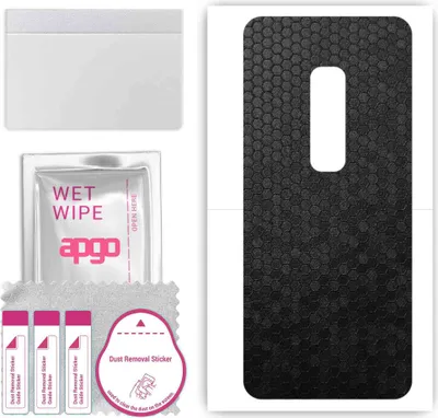 Produktbild von apgo Rückseite Schutzfolie, Skin, kompatibel mit vivo V17 Pro, Hinten Displayschutzfolie aus Vinylfolie, kratzfest, einfache Montage - Schwarze Honigwabe