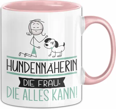 Produktbild von Hundennäherin Geschenk Tasse Becher Die Frau Die Allen Kann Geschenkidee für eine Hundennäherin Lustig (Rosa)