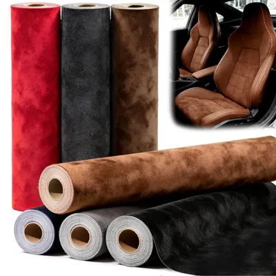 Productafbeelding van Omgoods - Zelfklevende Velours Stof 300x43 cm Donkerbruin