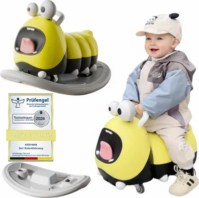 Produktbild von Kidiyana 3in1 Rutschfahrzeug Babyroller – Schaukeltier & Balancierbrett, Yoyo Rutscher ab 10 Monaten, BPA-frei, PP-Material, bis 30 kg