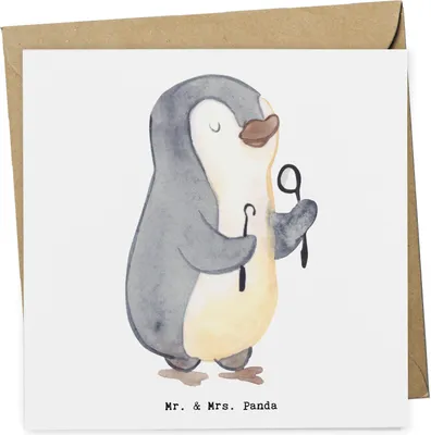 Produktbild von Mr. & Mrs. Panda doppelkarte Zahnarzthelfer Herz - Weiß - Geschenk, anlasskarte, Glückwunschkarte, faltkarte, Klappkarte, Grußkarte