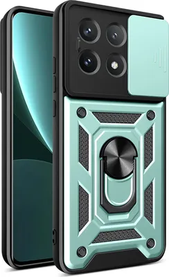 Produktbild von Hülle für Xiaomi Poco X6 Pro/Redmi K70E Magnetische Ring Ständer Halter Dia Kameraschutz TPU Bumper Silikon Schutzhülle Grün