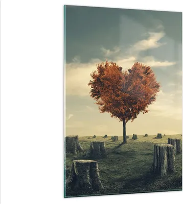 Produktbild von Bilder auf glas - Einteilig - Baum Natur Wiese - 80x120cm - Glasbilder - Wandbilder - Bilder - zum Aufhängen bereit - Wanddekoration aus Glas - Glas Bilder - Wandbild auf Glas - GPA80x120-3751