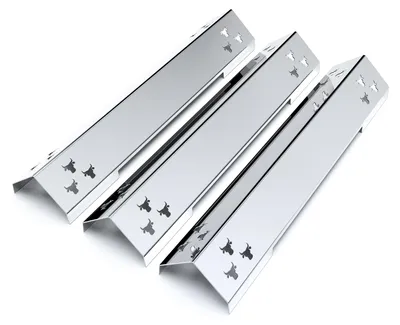 Produktbild von Gasgrill Brennerabdeckung Edelstahl passend für alle Jamestown Knox 3-Brenner, Farbe:3er Set Chrom Bulle