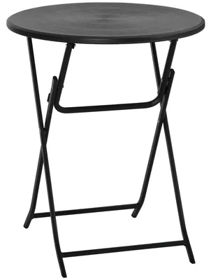 Image de Table de jardin Outsunny, table ronde pliante, Ø 60 cm, table d'appoint pour 2 personnes