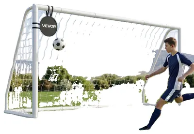 Productafbeelding van VEVOR Draagbaar voetbaldoel, voetbalnet van 12x6 voet, voetbalnet voor volwassenen en kinderen voor de tuin, groot trainingsdoel, jeugd trainingsset, weerbestendig voetbaldoel voor buiten met draagtas, 1 set