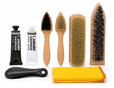 Produktbild von Schuhputzset 8-teilig | Schuhpflege Set mit Bürsten & Schuhcreme
