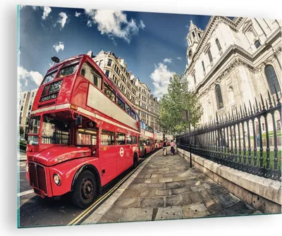Produktbild von Bilder auf glas - Architektur London Stadt - 70x50cm - Glasbilder - Wandbilder - Kunstdruck - zum Aufhängen bereit - Wanddekoration aus Glas - Glas Bilder - Wandbild auf Glas - GAA70x50-2405