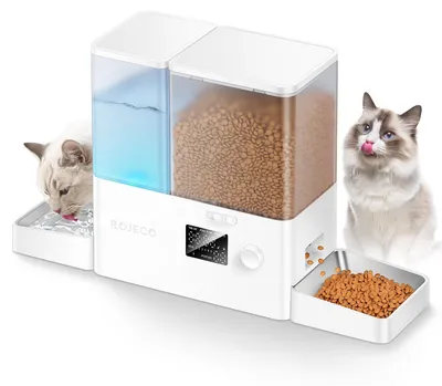 2-in-1 Katzenfutterautomat 8,5L mit Timer und Wasserbrunnen