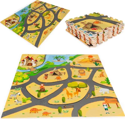 Produktbild von Kinder Schaumstoffunterlage Safari-Puzzle 9el 93x93cm