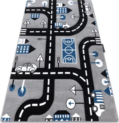 Produktbild von Kinderteppich PETIT CITY STADT STRAßEN grau Grau 280x370 cm