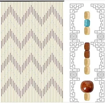 Produktbild von Famanu Türvorhang Holzperlen - Retro Design - Vielseitig Einsetzbar