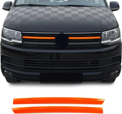 Obrázek produktu pro Lišty mřížky chladiče pro VW T6 Highline 2015-2019 chrom oranžová