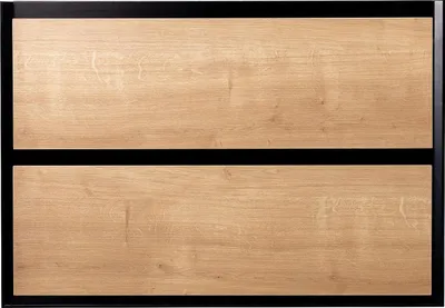 Produktbild von Badezimmer-Hängeschrank in Natur und Schwarz - 80 cm - LANNICK