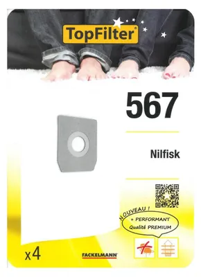 Image de Lot de 4 sacs aspirateur Nilfisk TopFilter Premium