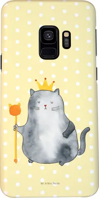 Produktbild von Mr. & Mrs. Panda Samsung Galaxy S9 Handyhülle Katze König - Gelb Pastell - Geschenk, Handy Case, Kater, Schutzhülle, Wohnung, Katzen, Königlich, Hülle, Cover, Cats