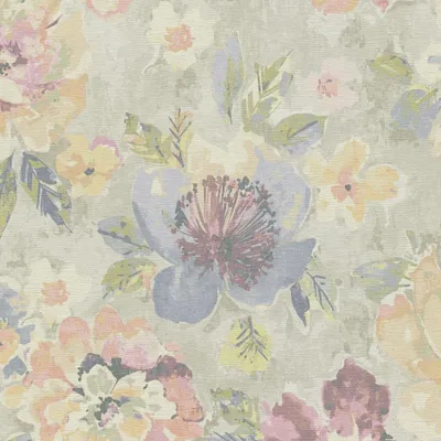 Zdjęcie produktu dla Vliestapete Blumentapete Bunt Grau 396072 Aquarell Dreams