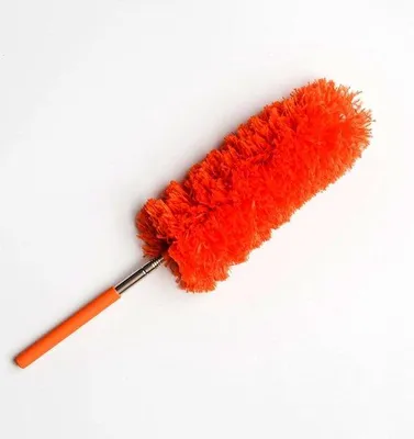 Zdjęcie produktu dla Teleskopowa miotełka do kurzu z mikrofibry, 33–88 cm, pomarańczowa