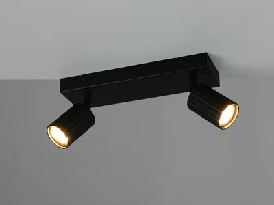 Produktbild von Moderner LED Deckenstrahler 2-flammig Schwarz für Schlafzimmer Flur & Wohnzimmer