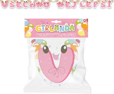 Produktbild von RAPPA Papiergirlande Happy Birthday - rosa