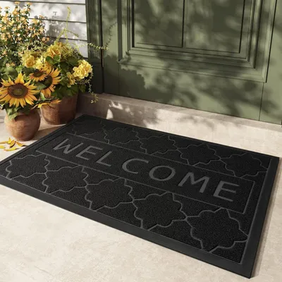 Produktbild von Fußmatte Außen 60x90cm Schwarz Grau Waschbar Schmutzfangmatte Wetterfest