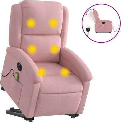 Image de vidaXL Fauteuil de massage releveur électrique rose velours