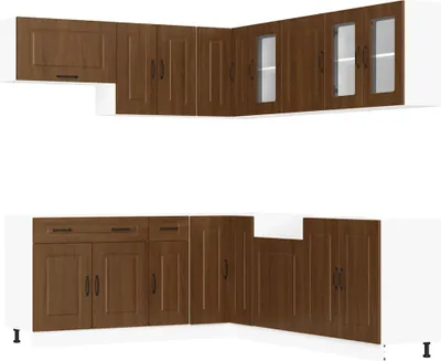 Produktbild von 11-tlg. Küchenschrank-Set Kalmar Braun Eichen-Optik Holzwerkstoff