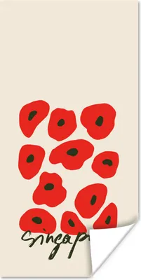 Produktbild von MuchoWow® Poster Blumen - Mohn - Muster 20x40 cm - Plakat - Foto